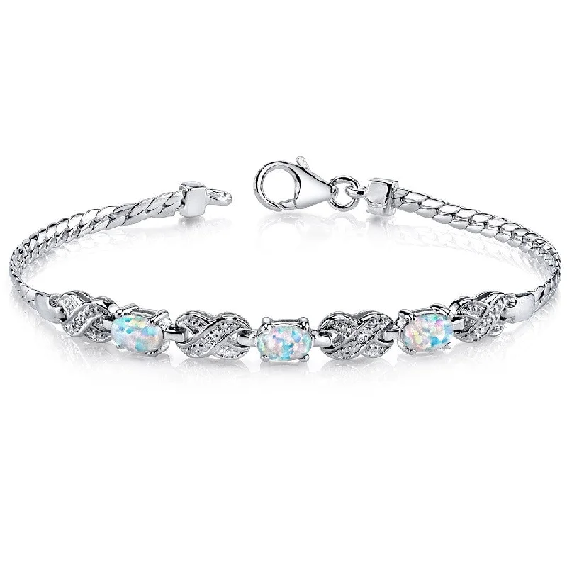 Repurposed relic bracelet-1.25 ct Opal Tennis Bracelet in Sterling Silver