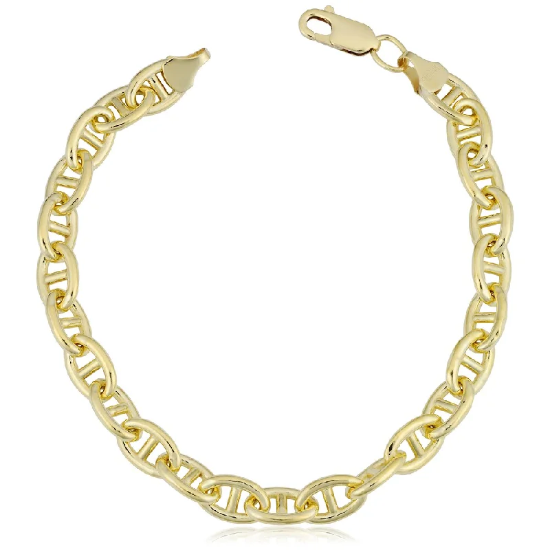 Double gem bracelet-14k Yellow Gold Filled 6.6mm Mariner Link Chain Bracelet