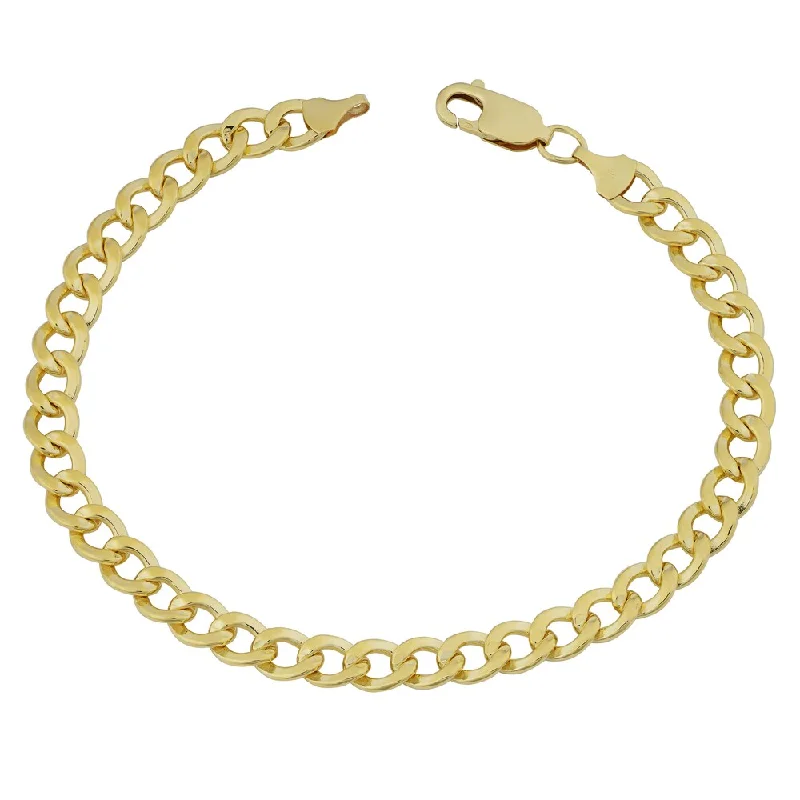 Scored rim bracelet-14k Yellow Gold Filled 6mm High Polish Men's Miami Cuban Curb Link 8.5-inch Bracelet