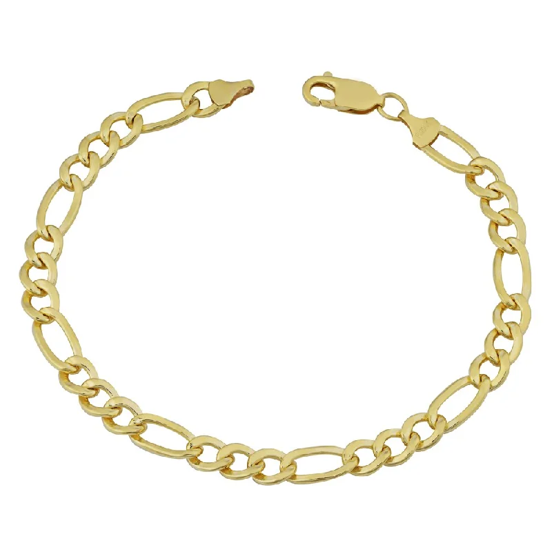 Navy sapphire bracelet-14k Yellow Gold Filled Men's 6.2-mm High Polish Figaro Link Bracelet (8.5 inches)