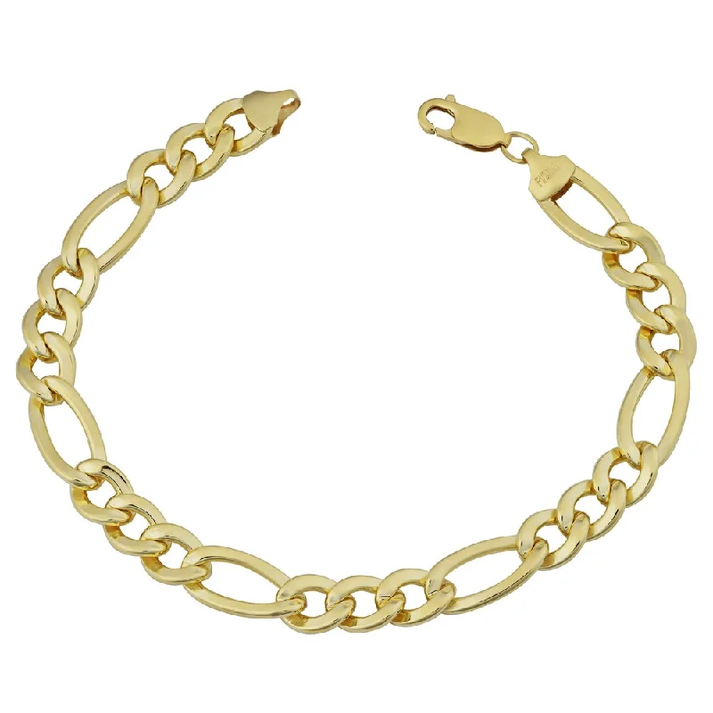 Pinned design bracelet-14k Yellow Gold Filled Men's 8.8-mm High Polish Figaro Link Bracelet (9 inches)