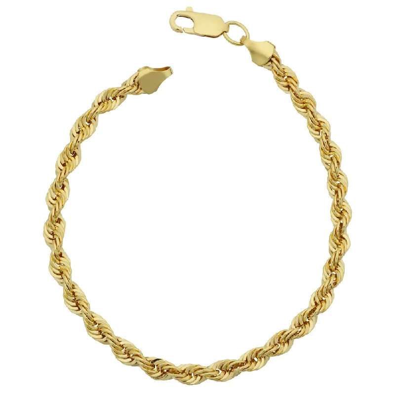 Pine wood bracelet-14k Yellow Gold Filled Men's Bold 4.2-mm Rope Chain Bracelet (7.5 or 8.5 inches)