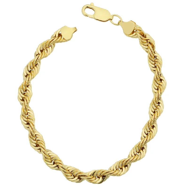 Citron amber bracelet-14k Yellow Gold Filled Men's Bold 6-mm Rope Chain Bracelet (7.5 or 8.5 inches)