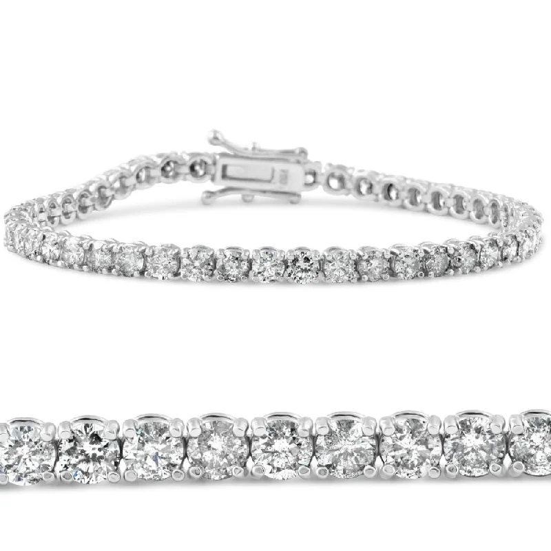 Swirl tide bracelet-5 5/8ct White Gold Round Diamond Tennis Bracelet