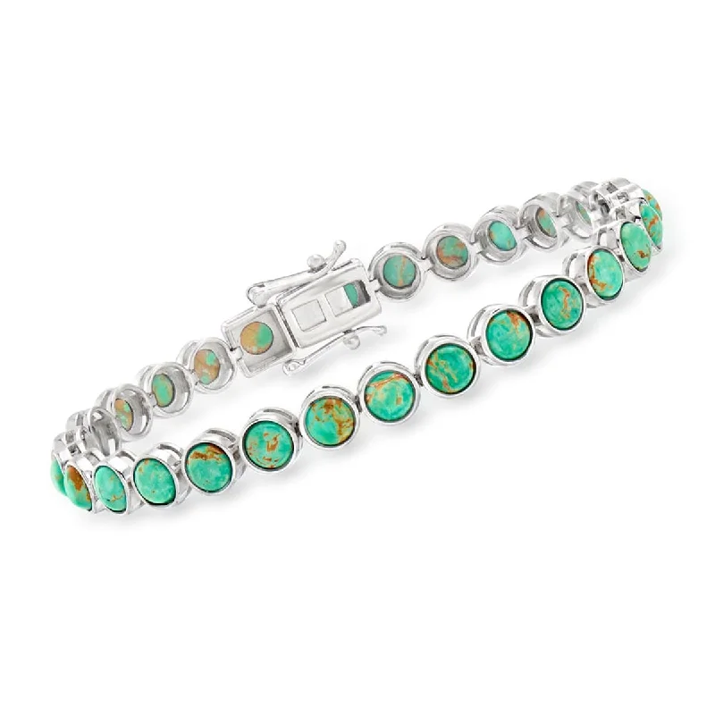 Dill sprig bracelet-925 Sterling Silver Campitos Turquoise Tennis Bracelet