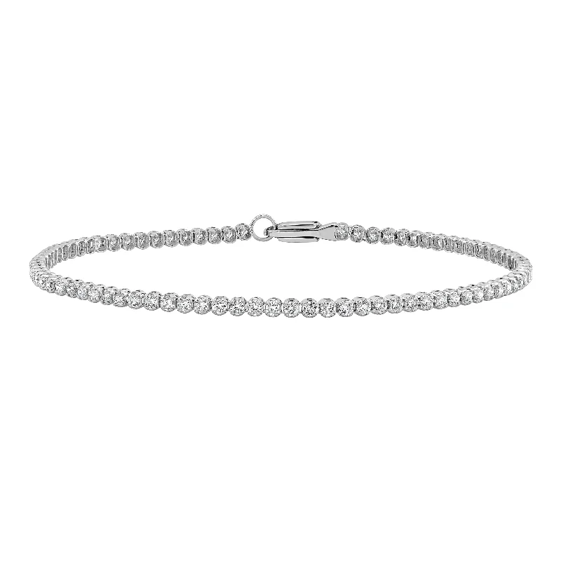 Flow stripe bracelet-Auriya 14K Gold Adjustable Lab Grown Round Diamond Tennis Bracelet 3.00 ct. tw. (E-F VS)