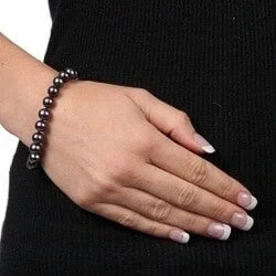 Sweeping rim bracelet-Black Freshwater Pearl Classic 7.25-inch Bracelet (8-9 mm)