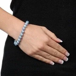 Soft fade bracelet-Blue Freshwater Pearl Classic 8-inch Bracelet (8-9 mm)