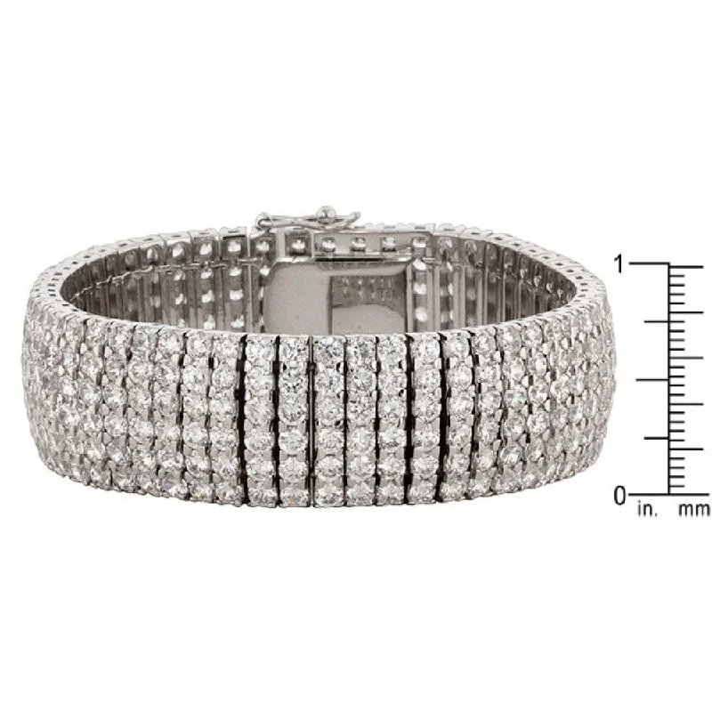 Tile stripe bracelet-Cubic Zirconia Elegance Formal Bracelet - 7.5 Inch