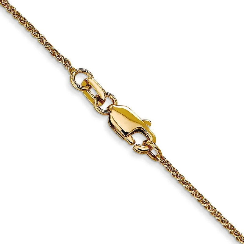 Cotton strip bracelet-Curata 14k Lobster Claw Closure 1mm Solid Sparkle Cut Spiga Chain Bracelet