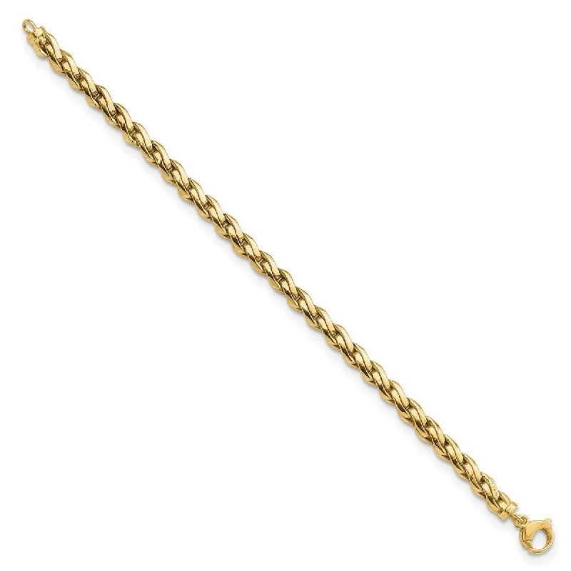 Haze glass bracelet-Curata 14k Yellow Gold Polished Fancy Link Bracelet 7.5 Inch