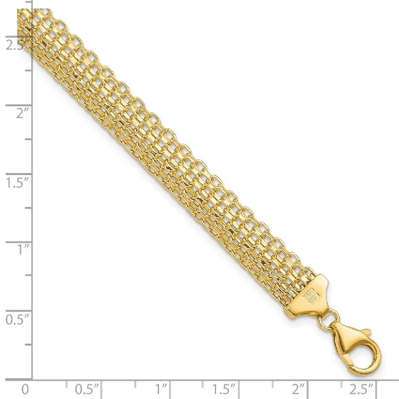 Galactic shine bracelet-Curata 9.75mm 14k Yellow Gold Fancy Lobster Closure Polished Bracelet 7.5 Inch