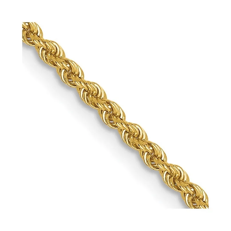 Early relic bracelet-Curata Women's 14k Yellow Gold 1.5mm Solid Rope Chain Ankle Bracelet - 10 Inch