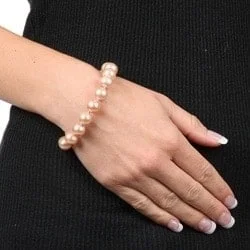 Thracian bead bracelet-DaVonna 14k Gold 10-11mm Pink Freshwater Pearl Bracelet 8-inch