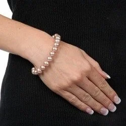 Smooth cut bracelet-DaVonna 14k Gold 9-10mm Pink freshwater Pearl Bracelet 7.25-inch