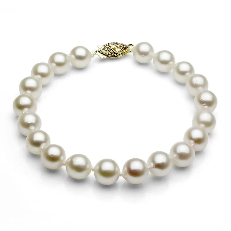 Sienna agate bracelet-DaVonna 14k Gold White Cultured FW Pearl Bracelet (7.5-8mm)(set of 5)