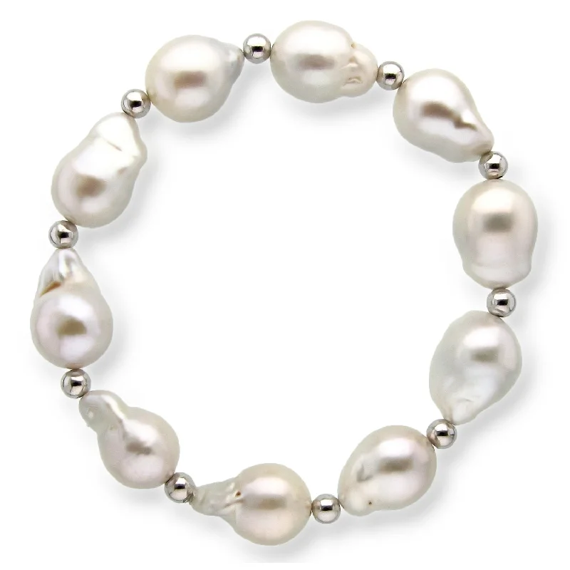 Haze glass bracelet-DaVonna Baroque Freshwater Pearl 11-13mm Endless Bracelet 7.5 Inches