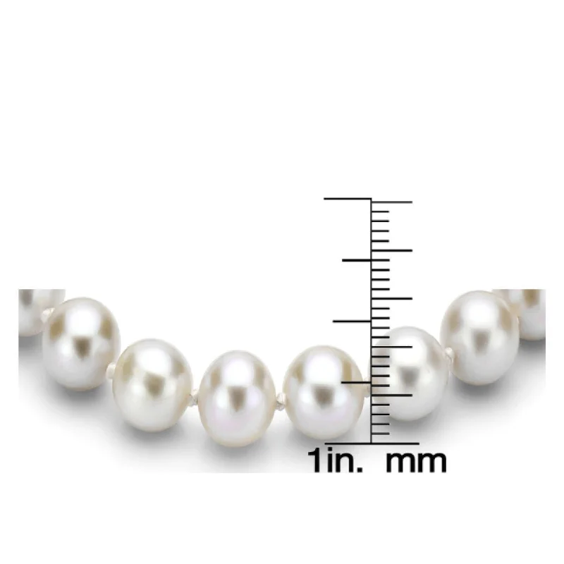 Inlaid design bracelet-DaVonna Sterling Silver 11-12 mm White Freshwater Pearl Bracelet with 1-inch Extender