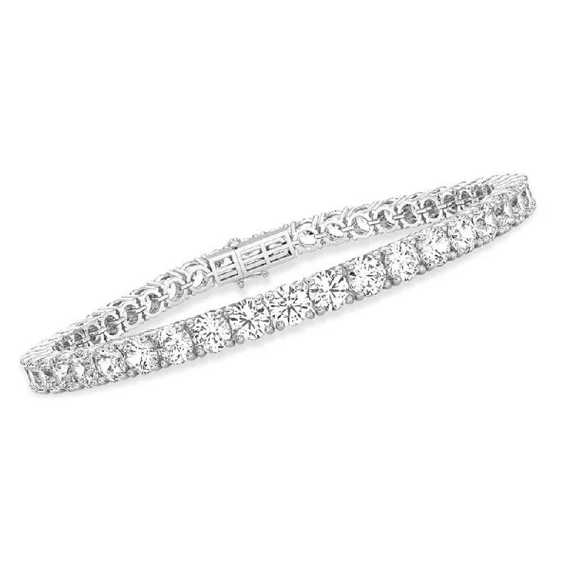 Round-cut zircon bracelet-Diamond2Deal 14k Gold Round Cut Lab Grown Diamond Tennis Bracelet for Women (2 ct to 10 ct, Color-D, Clarity- VS)