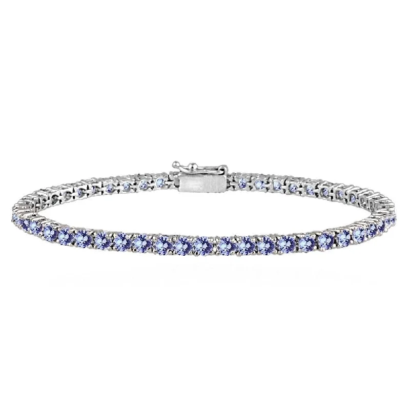 Brass finish bracelet-Donatello Gian Round Cut Tanzanite Tennis Bracelet