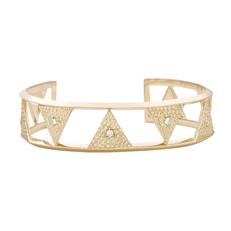 Round-cut zircon bracelet-Gilded Cuff