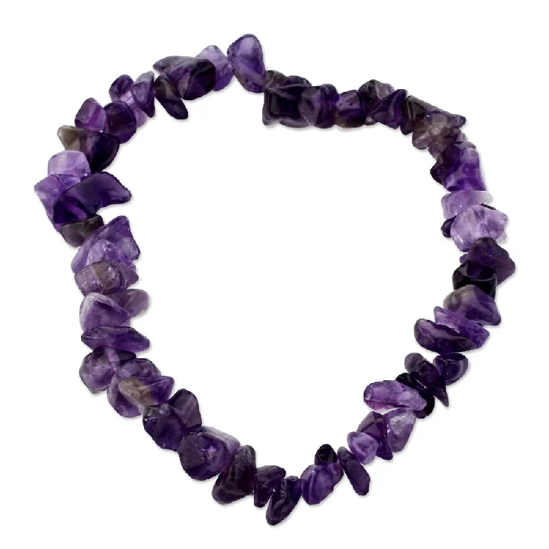 Pinned design bracelet-Handmade Amethyst 'Nature's Wisdom' Bracelet (Peru)