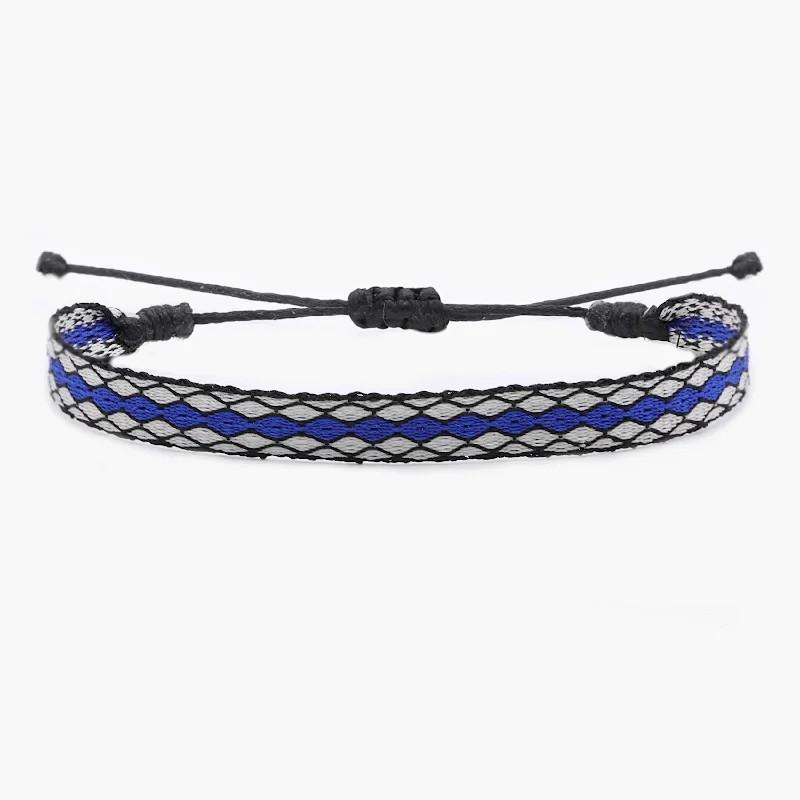 Hidden glyph bracelet-Handmade Purnama Bracelet (Blue/White)