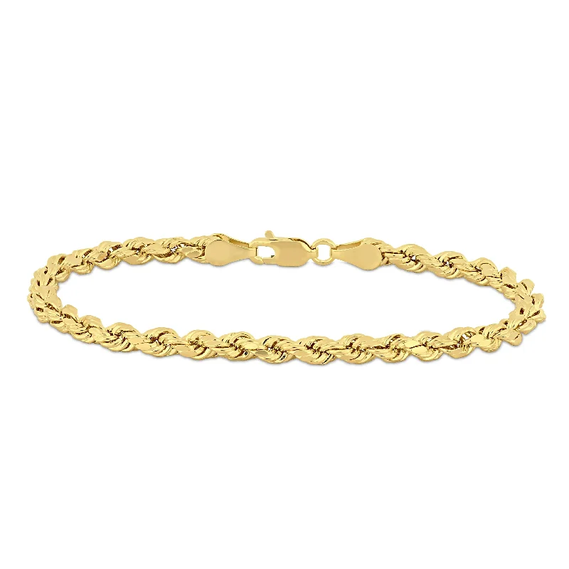 Minoan gold bracelet-Miadora 10k Yellow Gold 7.25 Inch Rope Chain Bracelet