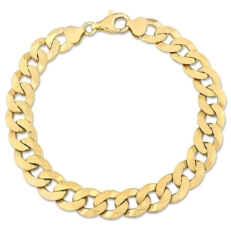 Joint clasp bracelet-Miadora 18kt Yellow Gold Plated Sterling Silver Curb Chain Men's Bracelet