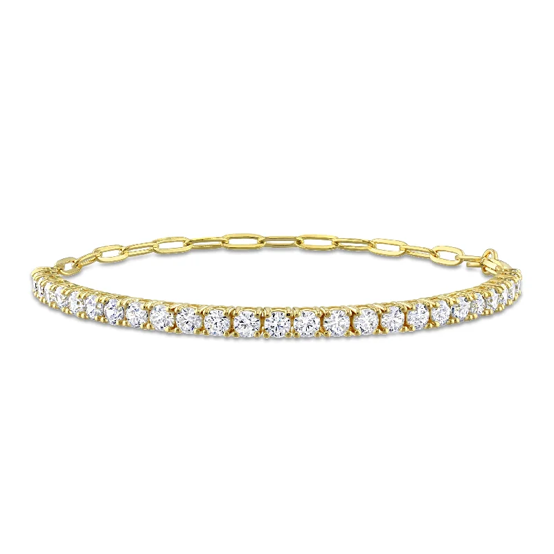 Galactic shine bracelet-Miadora 5ct TGW Cubic Zirconia Tennis Bracelet in Yellow Silver