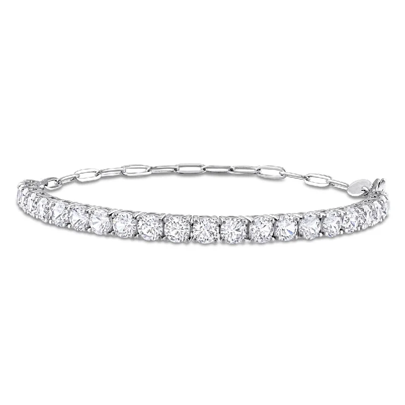 Bent sprig bracelet-Miadora 6ct TGW Created White Sapphire Semi Tennis Bracelet Chain Sterling Silver