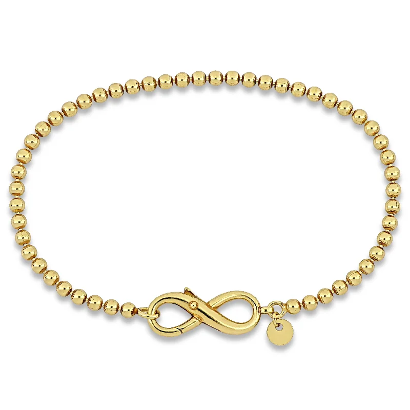 Mist bead bracelet-Miadora Ball link Bracelet with Infinity Clasp in Yellow Sterling Silver