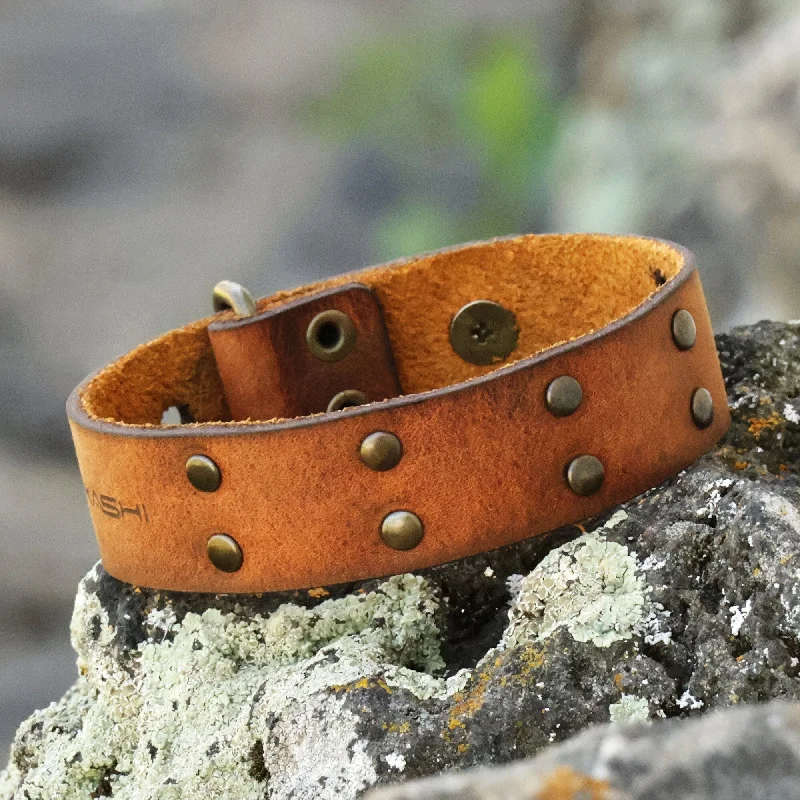 Gaelic braid bracelet-Novica Handmade Honey & Bravery Men'S Leather Wristband Bracelet