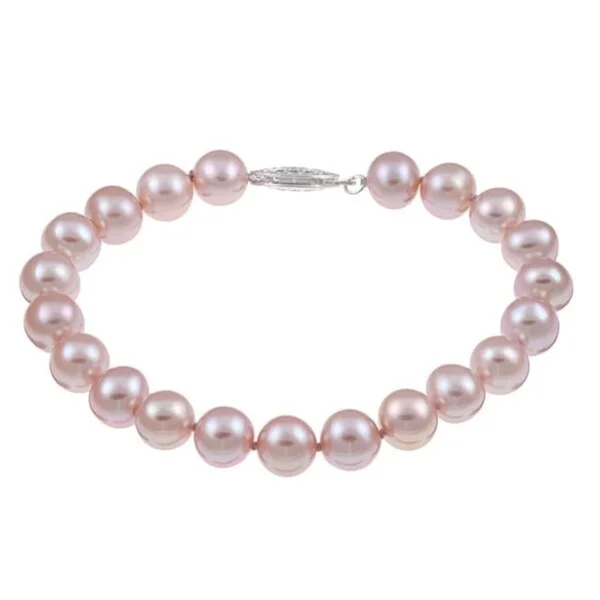 Micro bead bracelet-Pink Freshwater Pearl 7.25-inch Bracelet (7.5-8 mm)