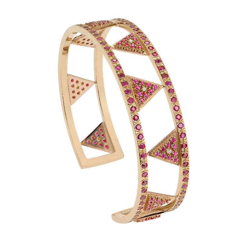 Clustered stone bracelet-Triangle Sahara Cuff