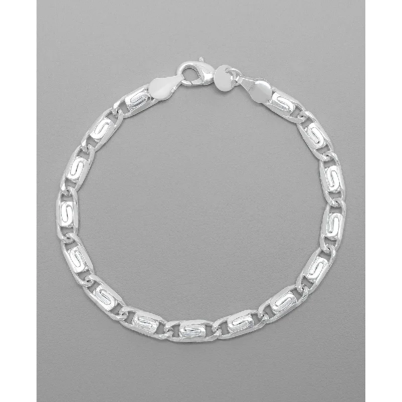 Zinc alloy bracelet-Victoria Townsend Silver Plated Figaro Link Chain Bracelet