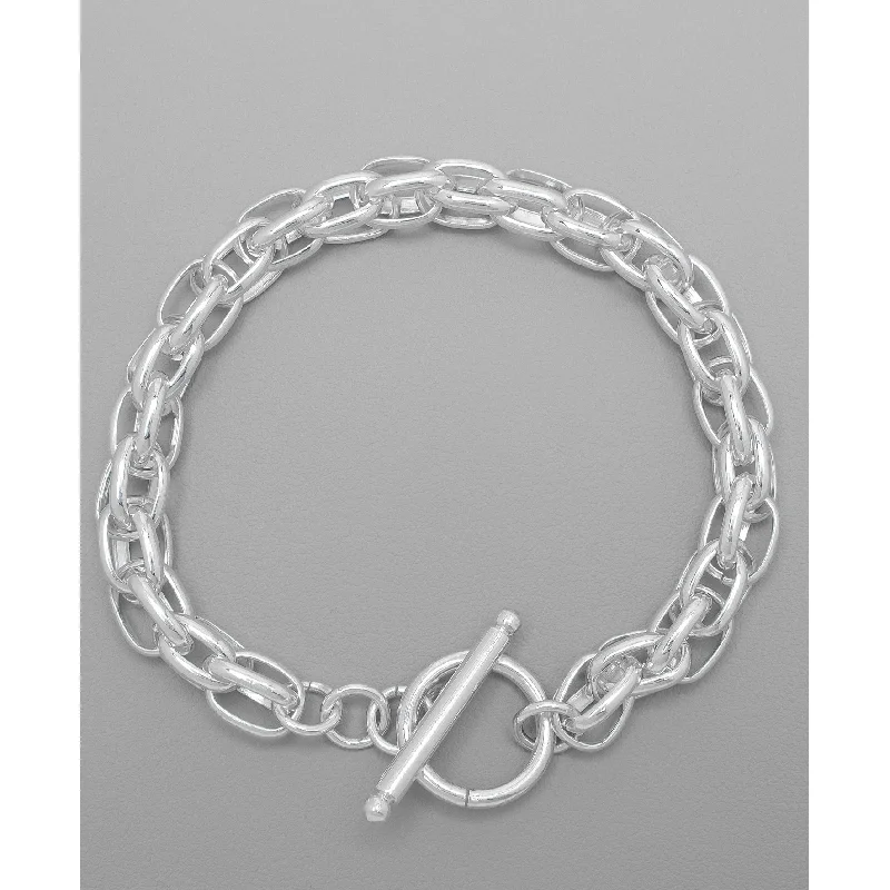 Wool weave bracelet-Victoria Townsend Silver Plated Thick Rolo Chain Link Bracelet