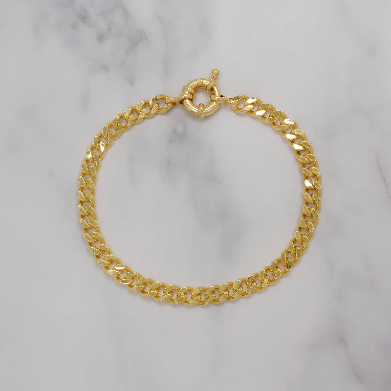 Pitted finish bracelet-Victoria Townsend Yellow Gold Curb Link Bracelet