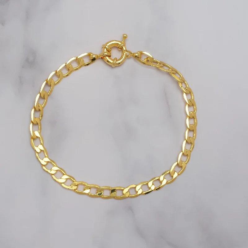 Branch stem bracelet-Victoria Townsend Yellow Gold Plated Fkat Figaro Bracelet