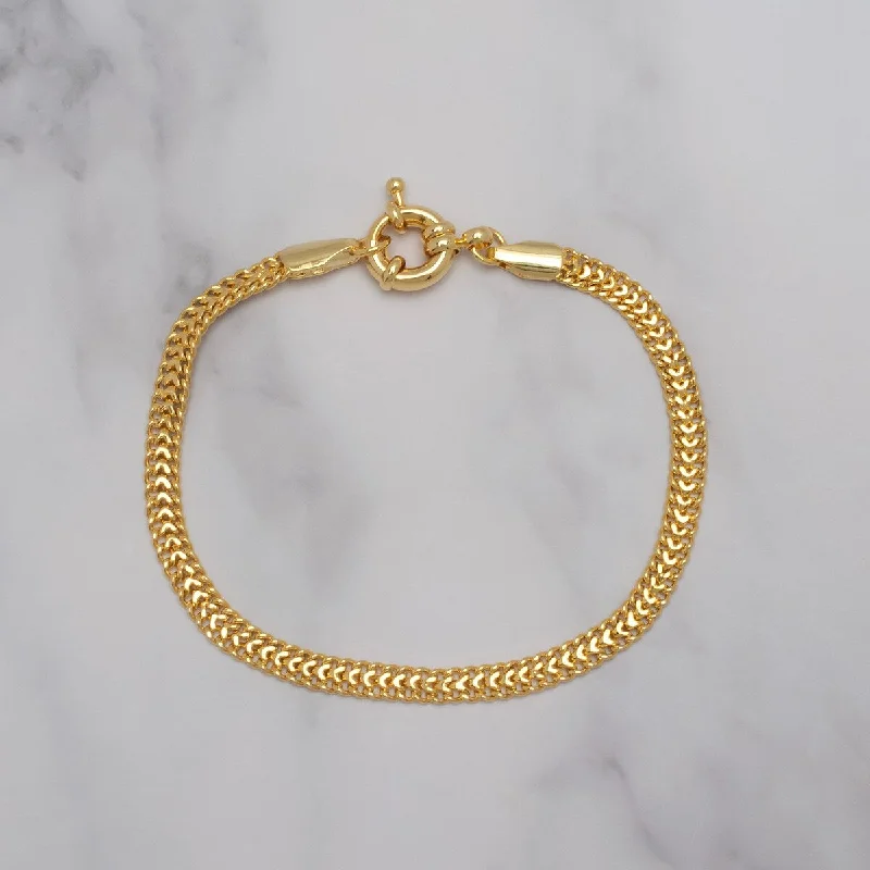 Braided wrap bracelet-Victoria Townsend Yellow Gold Plated Wheat Chain Bracelet