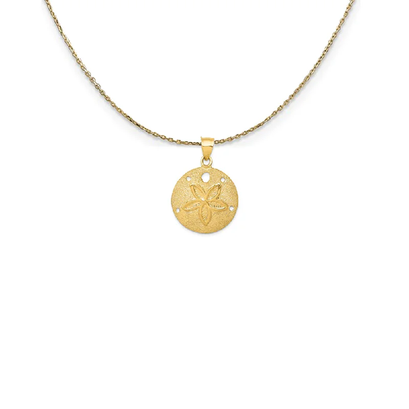 Repurposed relic necklace-14k Yellow Gold 25mm Laser Cut Sand Dollar Necklace