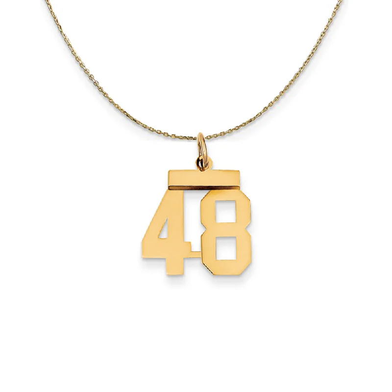 Peeled rind necklace-14k Yellow Gold, Athletic, Sm Polished Number 48 Necklace