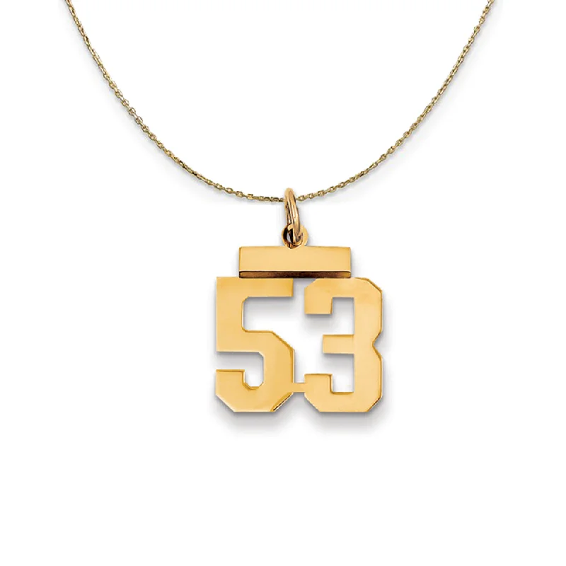 Radiant set necklace-14k Yellow Gold, Athletic, Sm Polished Number 53 Necklace