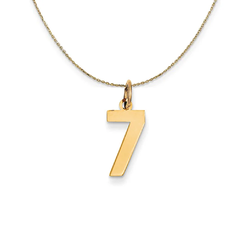 Tin forged necklace-14k Yellow Gold, Athletic, Sm Polished Number 7 Necklace