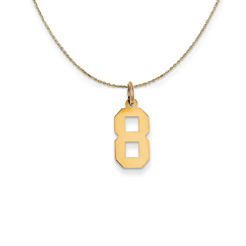 Fifteen-drop necklace-14k Yellow Gold, Athletic, Sm Polished Number 8 Necklace