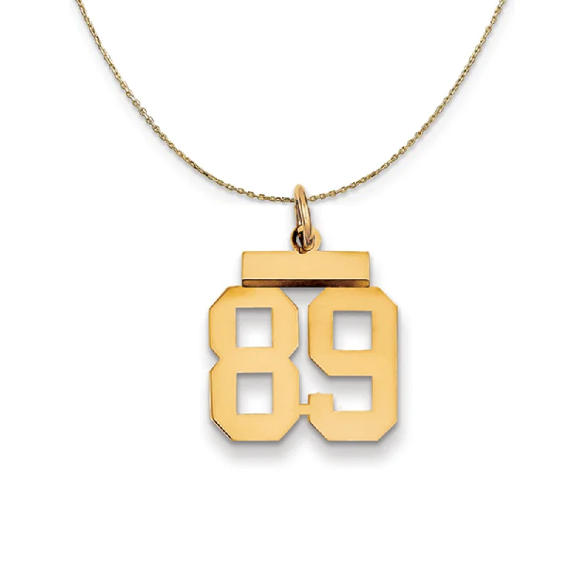 14k Yellow Gold, Athletic, Sm Polished Number 89 Necklace