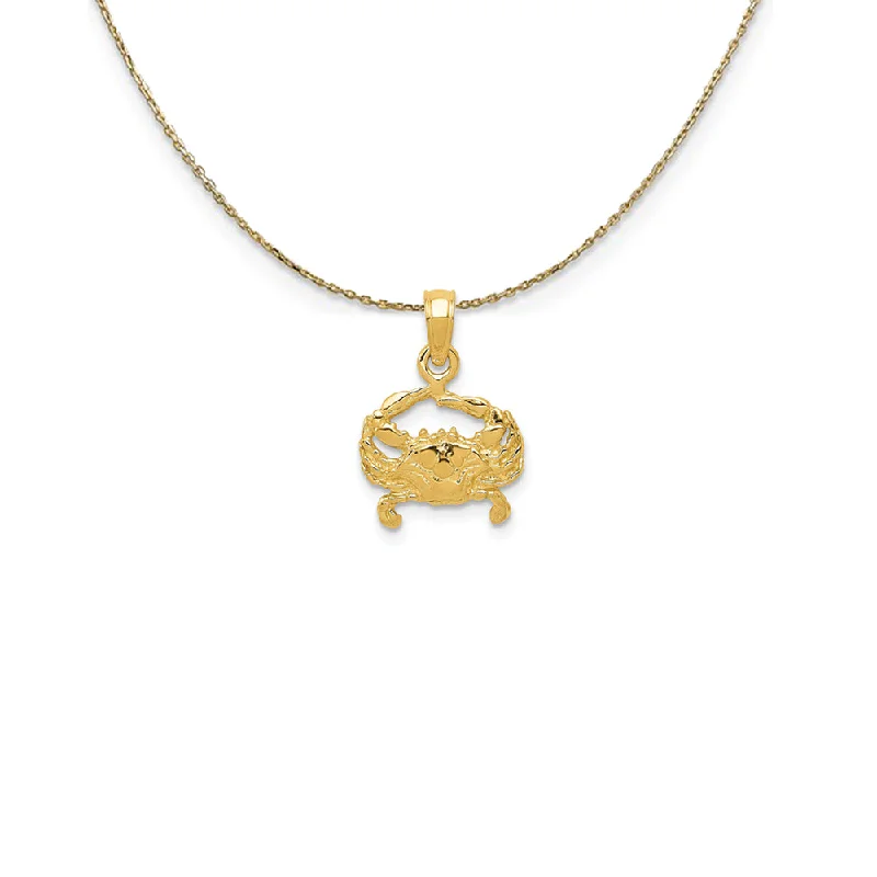 Maple bark necklace-14k Yellow Gold Crab Necklace