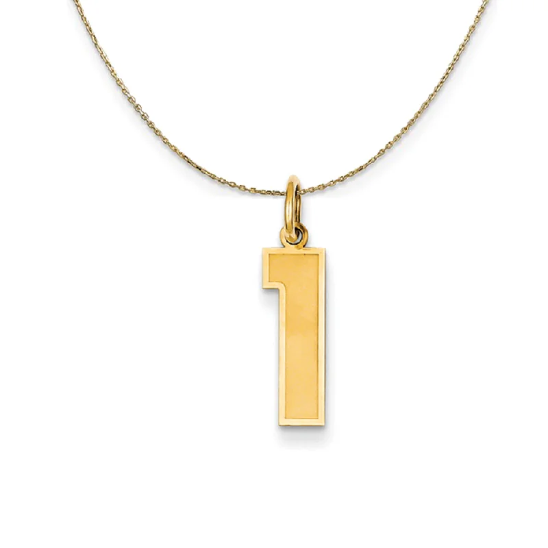 Haze glass necklace-14k Yellow Gold, Jersey, Med Number 1 Necklace