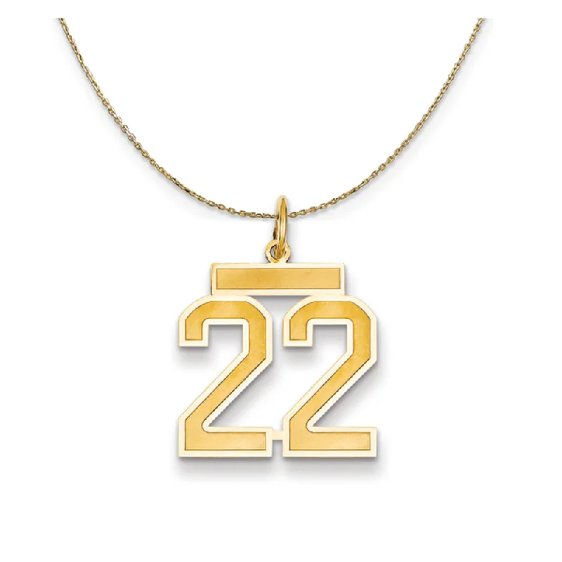 Gaelic braid necklace-14k Yellow Gold, Jersey, Med Number 22 Necklace