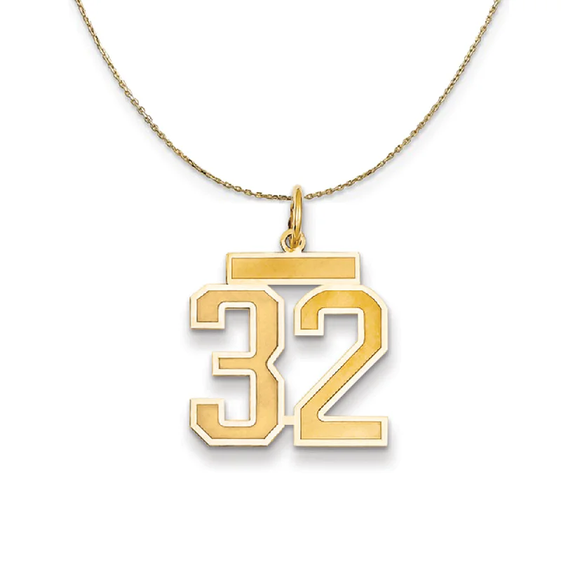 Fused alloy necklace-14k Yellow Gold, Jersey, Med Number 32 Necklace